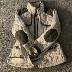 Vince Camuto size large belted jacket with elbow patches